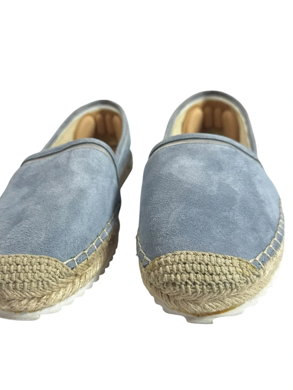Karl Lagerfeld Paris Blue Suede Espadrille Slip On Flats Shoes Size 8.5